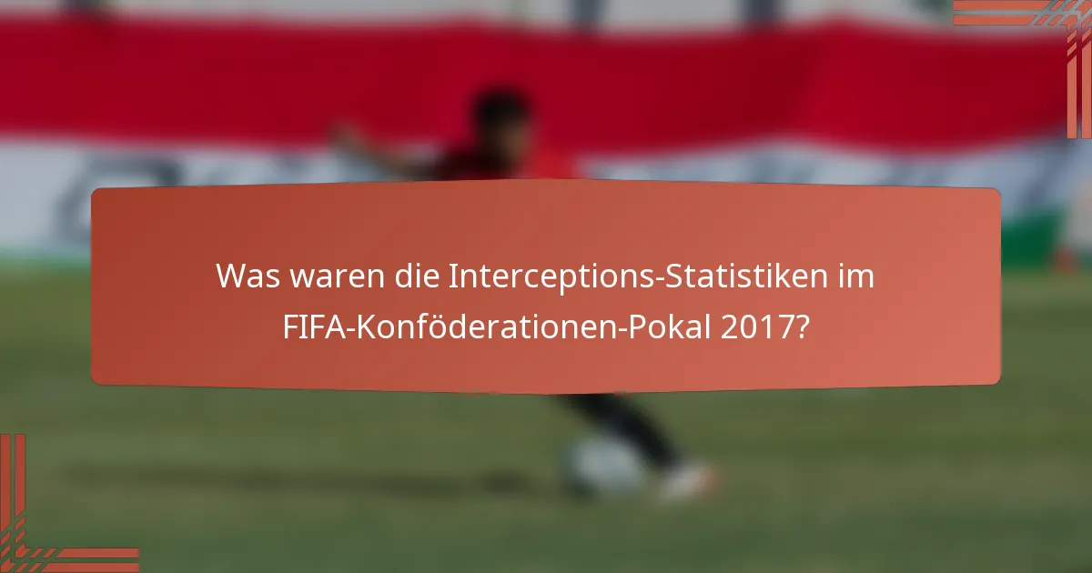 Was waren die Interceptions-Statistiken im FIFA-Konföderationen-Pokal 2017?